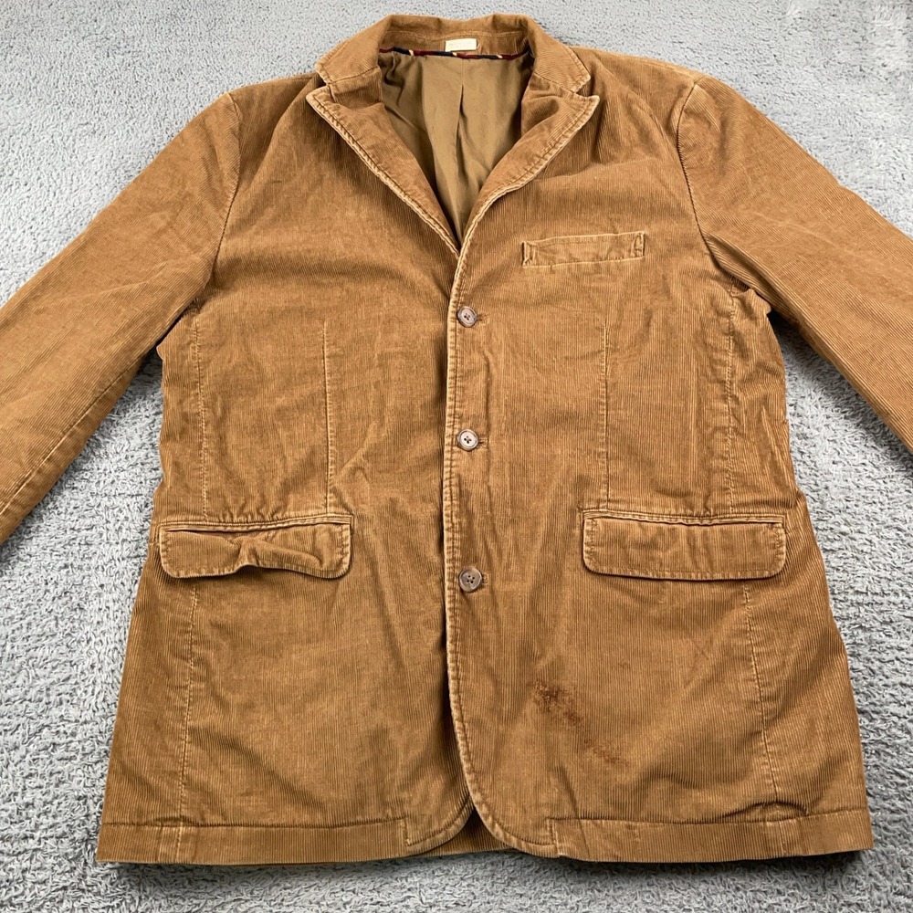 J Crew Blazer Mens Large Brown Vintage Cord Corduroy Blazer Sport Coat Academia - Picture 2 of 14